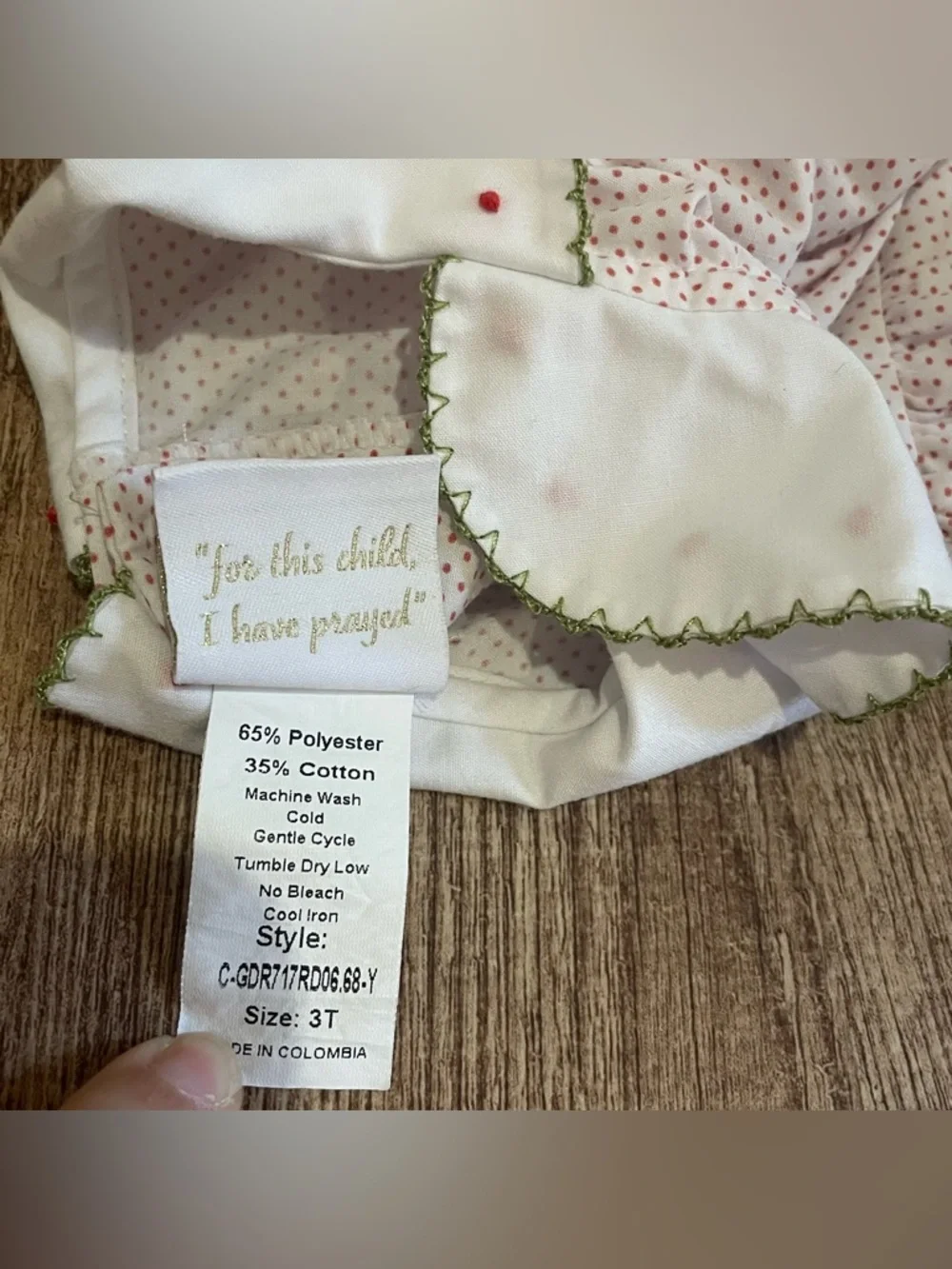 Lullaby Set Hope Embroidered Dress with Bib Collar Size 3T